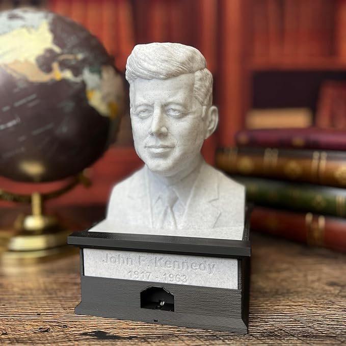 MunnyGrubbers - John F. Kennedy - Talking Busts - Plastic Collectible Toy - Press The Button for a Quote or Fun Fact - (Marble)