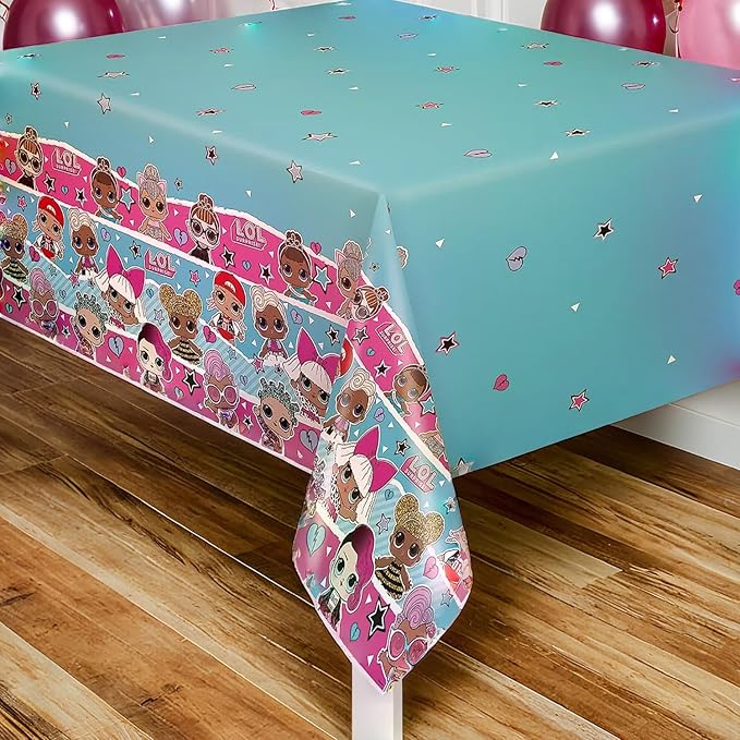 Multicolor LOL Surprise Rectangular Plastic Table Cover - 54"x84" (1 Count) | Durable & Easy-to-Clean, Perfect for Kids Birthday Parties & Special Occasions