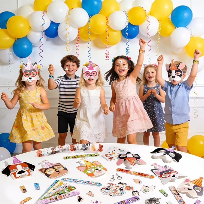 Vanblue 122 Pcs Dog Party Favors Puppy Birthday Decorations for Kids Classroom School Reward Gift Prizes Adopt a Puppy Themed Party Supplies,Dog Pinata Goodie Bag Stuffers for Boys Girls