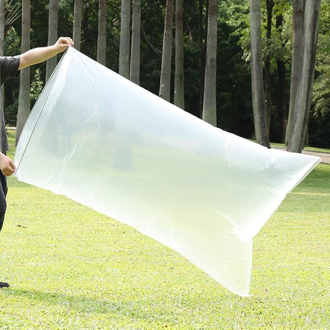 Large Balloon Bags for Transport 4 Pack, Big Drawstring Plastic Balloon Storage Bags, Clear Balloon Drop Bag Giant Carrying Bags 71 x 47 Inches for Birthday Wedding Party Supplies