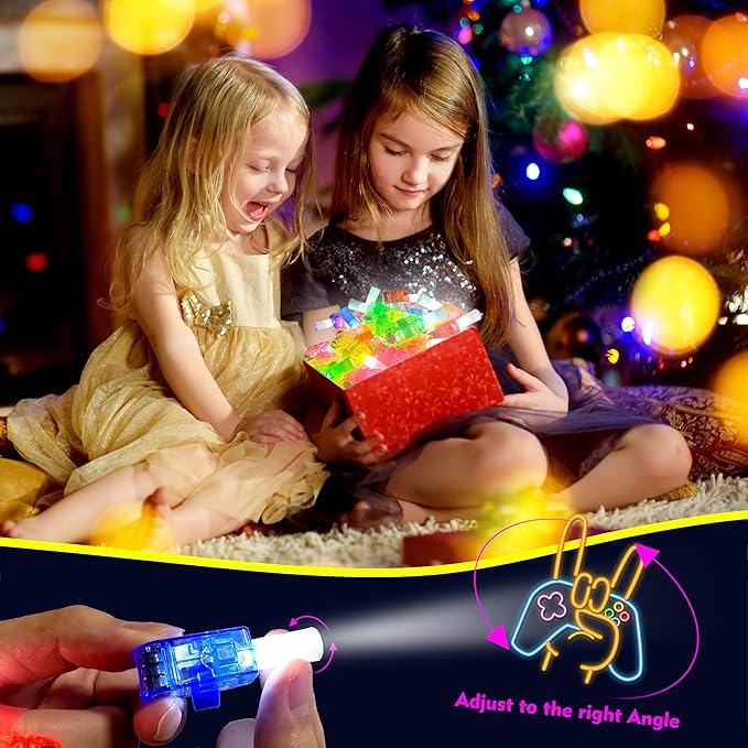 24PCS Video Game Party Favors-LED Finger Lights：Glow-in-the-Dark Light-Up Toys Bulk for Kids Boys Girls, Gamer Birthday Party Decorations Supplies, Kids' Party Goodie Bags,Classroom Prizes, Fun Gifts