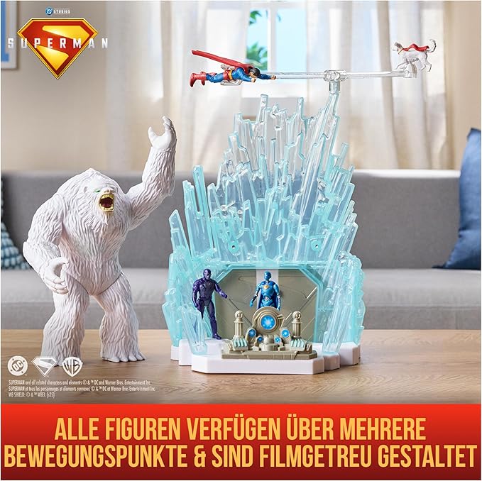 DC Comics - Fortress Of Solitude Playset - Complete Game Universe From The Movie - 3 Figures Included - Super Hero And Super Villain - Collectible Toy - Child Gift - Child Toy Ages 4+