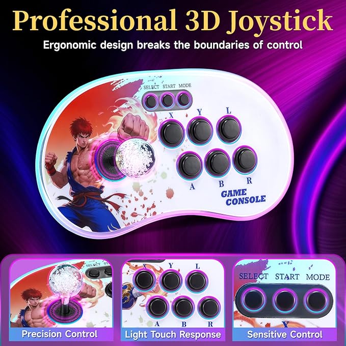A16 Retro Game Console - Support and Wireless Connection,30000 in Classic Games,Two Separate 3D joysticks,Plug and Play 4K HD HDMI TV Game Stick Birthday Gifts for Boys and Girls