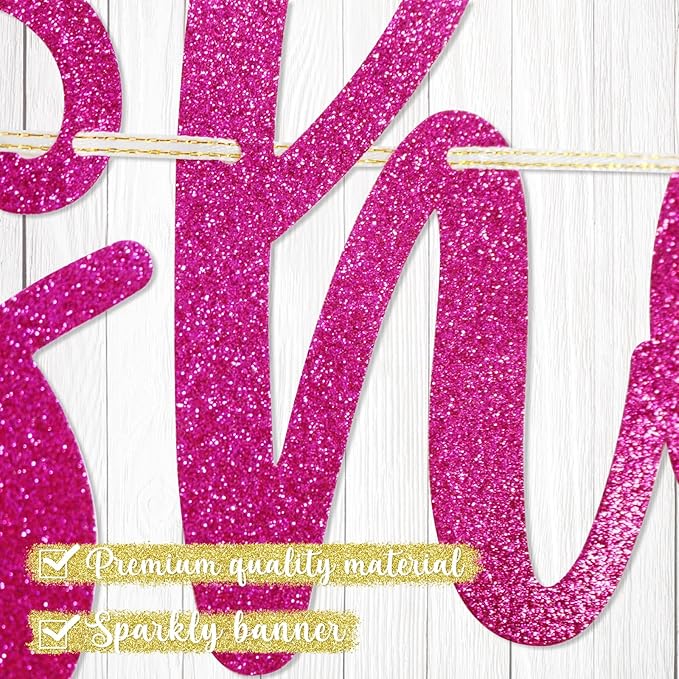 Go Shawty It's Your Birthday Banner, Hip Hop Birthday Party Decorations Supplies, Rap Theme Bday Bunting Sign, Pre-strung, Photo Props (Pink)