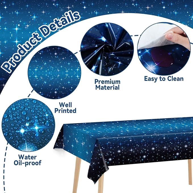 party greeting Space Galaxy Party Decoration Tablecloth Roll 1200 x 52 Starry Night Disposable Table Cover Galaxy Table Cloth Starry Background Photo Wall for Star Theme War Birthday Party Supplies