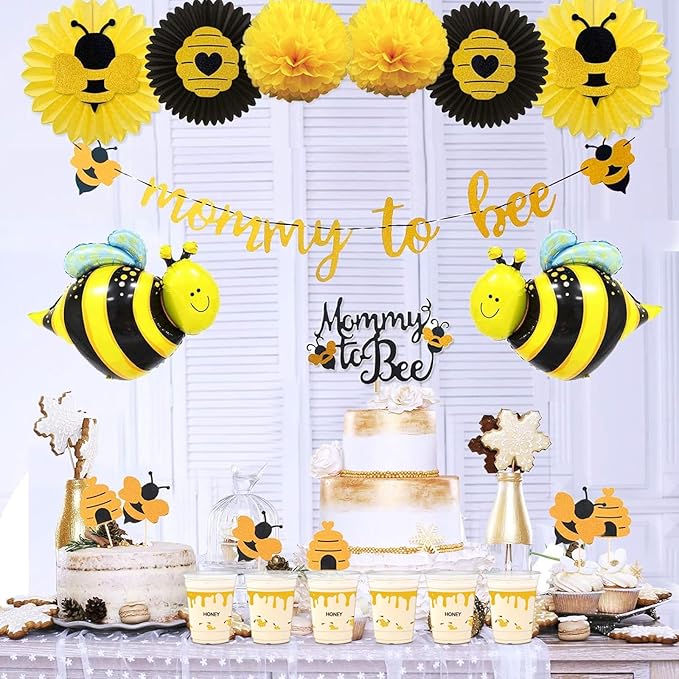 50 Pcs Honey Bee Cups, 12 oz Bee Party Clear Plastic Cups for Juice Water Coffee Summer Baby Shower Birthday Party Supplies Decorations