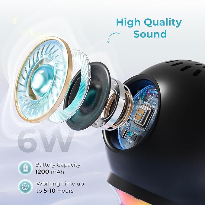Wireless Bluetooth Karaoke Microphone for Kids, Portable Handheld Karaoke Mic Speaker Toys with LED Light, Best Christmas Birthday Festival Party Gift for 3 4 5 6 7 8 9+ Year Old Girls Boys (Blue)
