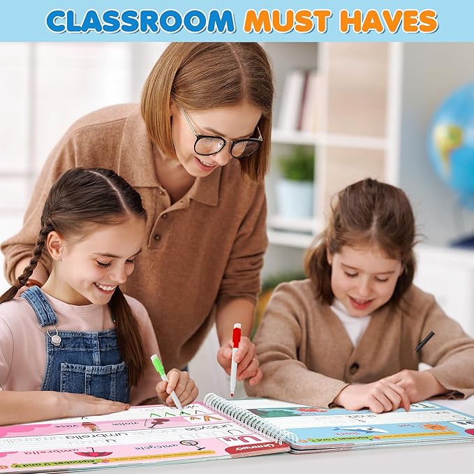Preschool Learning Activities Kindergarten Workbooks, Toddler Alphabet Learning Educational Toys for 2 3 4 5 Year Old, Writing Practice Tracing Activity Books, Back to School, Easter Basket Stuffers