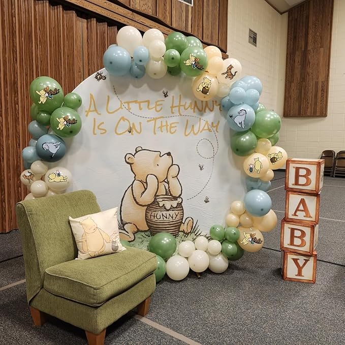 Classic Winnie Balloons For The Pooh Baby Shower Decorations 12 Inches Winnie Balloons Arch Kit For Birthday Decorations Gender Reveal Newborn Party Supplies（24PCS）