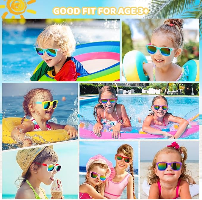 SCIONE 24Pack Kids Sunglasses Party Favors for Birthday Graduation Party Supplies, Beach Pool Party, Valentines Gifts