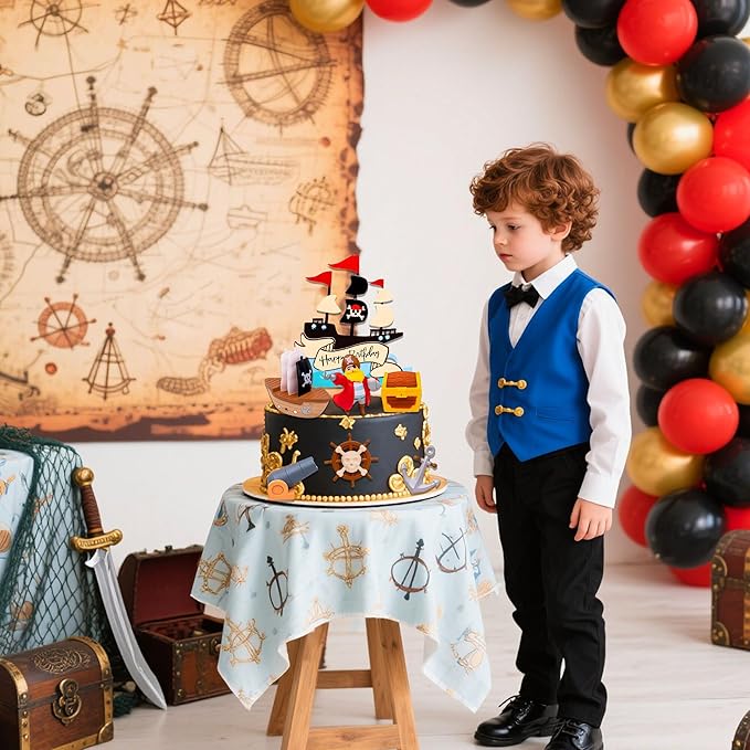 Pirate Birthday Cake Decoration Pirate Birthday Party Supplies Treasure Chest Cake Decoration Pirate Cupcake Picks Pirate Ship Cake Decoration Treasure Hunt Cake Decor