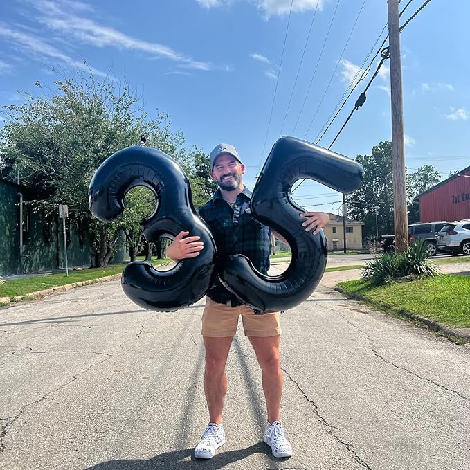 Black Number 15 Balloon 40 inch, 15 Number Balloons, 15th Black Birthday Decorations, 15 Year Old Girls Boys Party Supplies