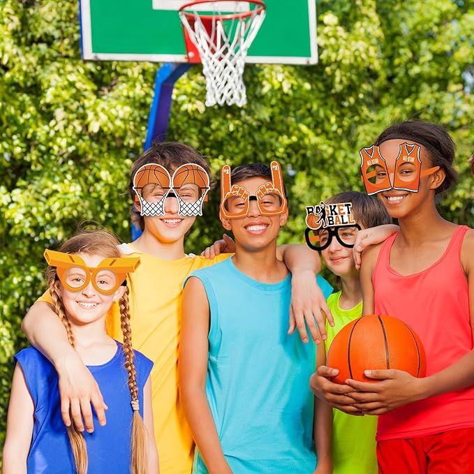 36 Pack Basketball Party Favors Basketball Paper Glasses Frames All Star Photo Booth Props Eyeglasses for Boys Kids Sports Theme Birthday Party Decorations Baby Shower Game Day Supplies