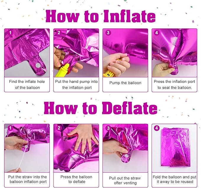 40 Inch Hot Pink Number Balloons, Big Self Inflating Foil Number 8 Balloons for Kids 8th Birthday, Balloon Decorations 0-9 Set for Girls Women 18th Birthday Party Decor Anniversary Party Supplies