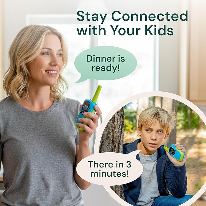 Playvibe Walkie Talkies for Kids 2 Pack - Long Range 2 Way Radio Toy for 3-12 Year Old Boys & Girls, 22 Channels with Flashlight, Outdoor Camping & Hiking Gear, Gender Neutral Christmas Birthday Gifts