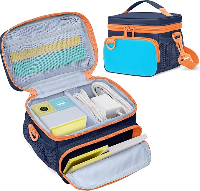 GRAOSO Travel Carrying Case Compatible with Nex Playground Game System, Storage Bag for Indoor Family Video Console, Remote and More Accessories with Handle & Shoulder Strap, Blue (Case Only)