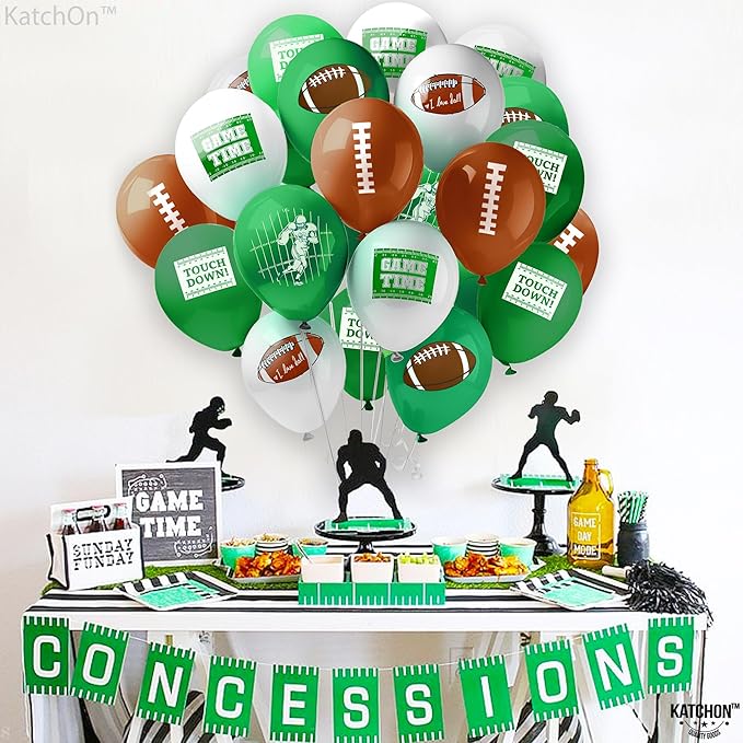 KatchOn Football Balloon Arch Kit - Pack of 80 | Football Party Decorations, Rugby Balloons for Touch Down Party Decorations | Touchdown Sports Theme Football Party Supplies, Birthday Party Decor