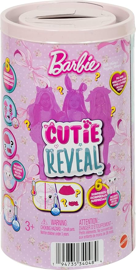 Barbie Cutie Reveal Cuddly Series Chelsea Small Dolls & Accessories with 6 Surprises Including Color Change & Mini Pet (Styles May Vary)