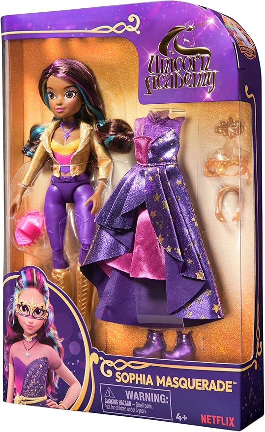 Unicorn Academy, Sophia Masquerade Ball Doll with 9 Accessories, 9.5”, Dolls & Unicorn Toys for Girls