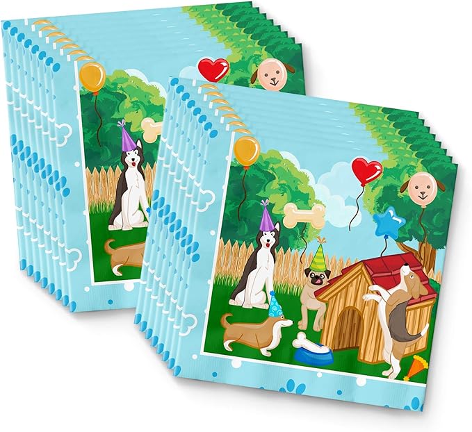 Puppy Dog Party Pups Birthday Party Supplies Set Plates Napkins Cups Kit for 16