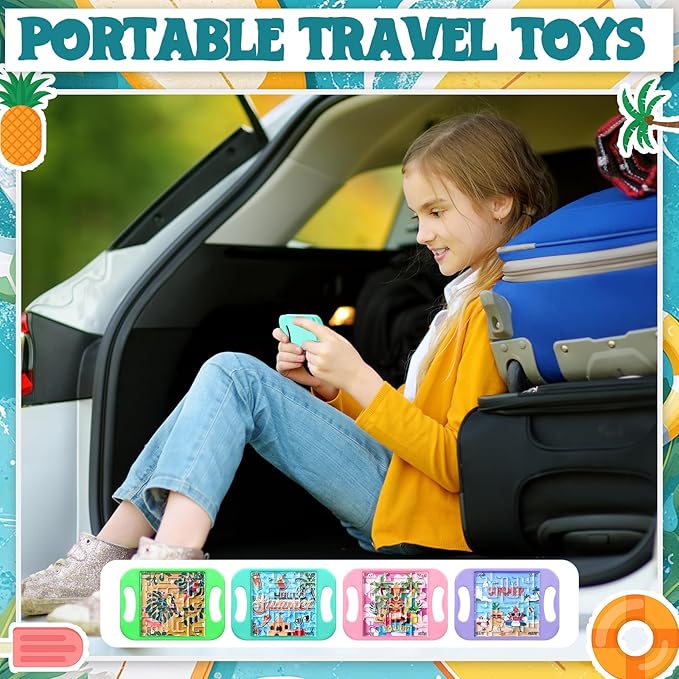 36 Pcs Mini Maze Puzzle Bulk for Kids Hawaii Party Favors Small Maze Cubes Game Educational Handheld Puzzle Travel Games Easter Classroom Exchange Gifts for Students Adult(Summer)
