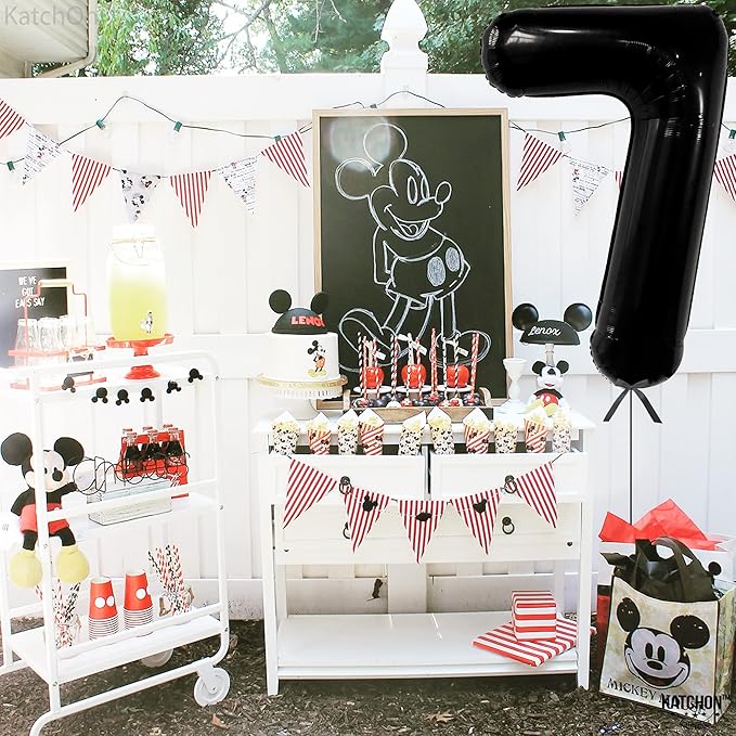 KatchOn, Black 40 Inch Giant Number 7 Balloon - Birthday Decorations for 7 Year Old Boys & Girls