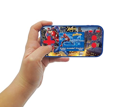 Lexibook Spider-Man Cyber Arcade Pocket Game Console, 150 Games, LCD Screen, Battery Operated, red/Blue, JL1895SP