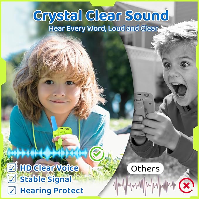 Vvinca Toddler Walkie Talkies for Kids 4 Pack - Toys for Boys Girls Age 3-12, Including Dinosaur Walkie Talkies 2 Pack, Rechargeable Walkie Talkie 2 Pack, Kids Toys for Christmas, Birthday Gifts