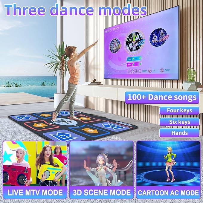 Retro TV Game Console for Kids,Kids TV Games with Dance Mat,with 21 AR Gun Shooting Game, 200+ Dance mat Songs,100+ independently Developed Games, Plug and Play,Giftware for Boys & Girls