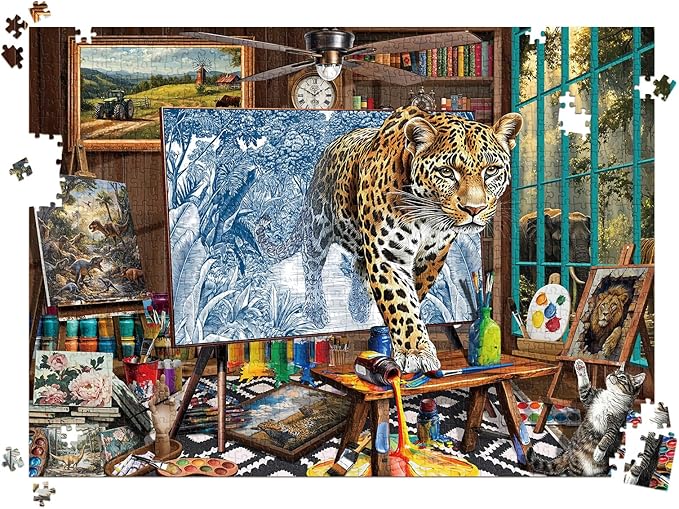 Mighty Leopard Jigsaw Puzzles for Adults 1000 Pieces, Interlock Perfectly Letter on Back No Dust, Home Decor Birthday Party Puzzle, 1:1 Poster Jigsaw Puzzles for Adults