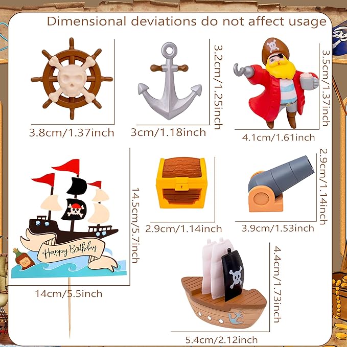 Pirate Birthday Cake Decoration Pirate Birthday Party Supplies Treasure Chest Cake Decoration Pirate Cupcake Picks Pirate Ship Cake Decoration Treasure Hunt Cake Decor