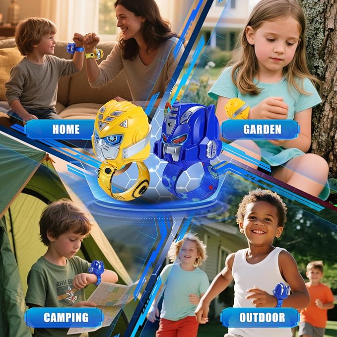 Vvinca Transform Toys Walkie Talkies for Kids 2 Pack - Toys 3-12 Year Old Boy Birthday Gift for Kids, Robots Walkie Talkies Adjustable Strap Voice-Changing Clear Sound Camping Outdoor Games