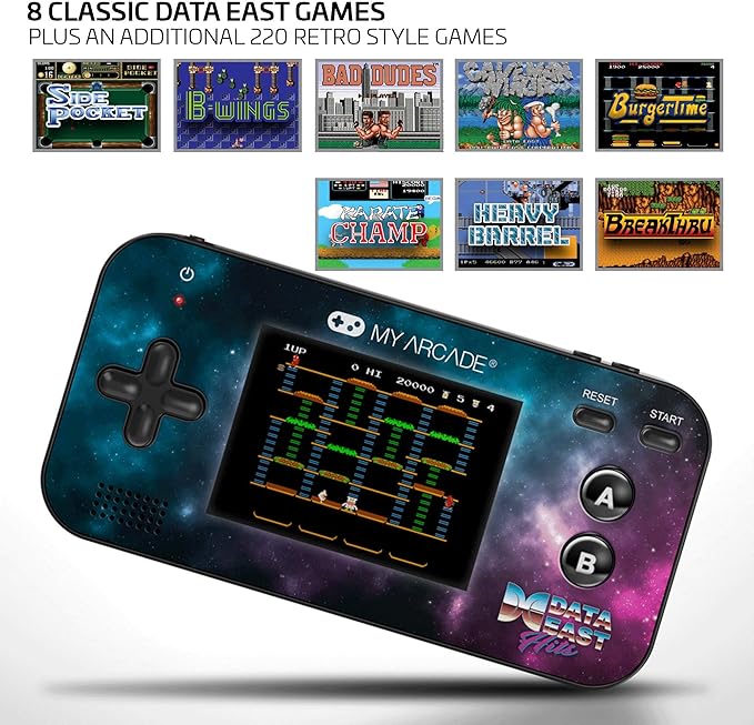 My Arcade Gamer V - Handheld Gaming System - 220 Retro Style Games Plus 8 Data East Classics
