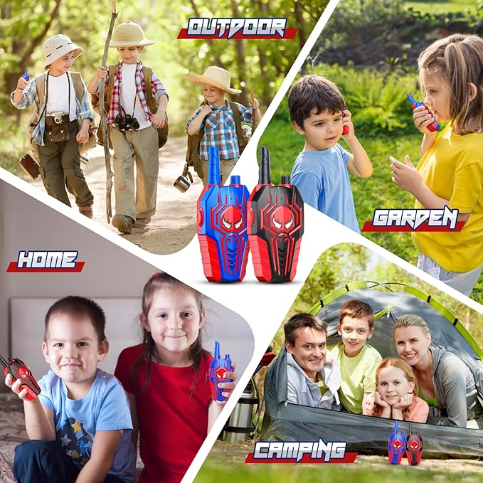Rechargeable Walkie Talkies for Kids: Christmas Toys Gifts for Boys Ages 3 4 5 6 7 8 9 Kids Walkie Talkies 2 Pack Outdoor 2 Way Radio Hiking Toy for 3-6 Year Old Boy Birthday Gift Stocking fillers