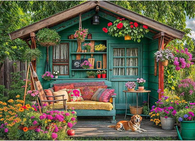 1000 Piece Puzzle for Adults, Flower House Jigsaw Puzzle, Family Puzzles Game, Interlock Perfectly No Dust, Home Decoration Puzzle, Gifts for Easter Parents Mother’s Day