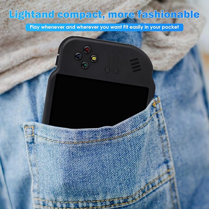MagicX Zero 40 Retro Handheld Game Console 4.0 Inch IPS Screen Linux System Sunken Dual Joystick Built-in 64G TF Card Handheld Emulator Support 4.2G WiFi Bluetooth TV Output(Black)