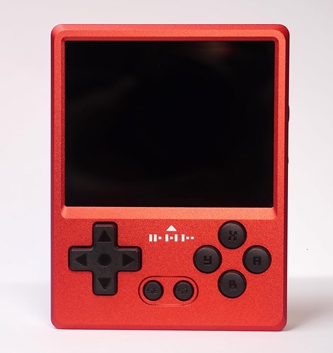 GKD Pixel 2 Console Metal Retro Game Player Portable Mini Pocket Handheld, Preinstalled with 64GB TF Card 1800mAh Battery 2.4-inch IPS Screen Aluminum Body Console Gaming Player (Red 64GB)