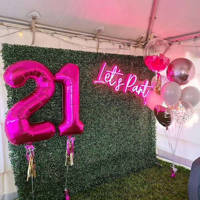 Hot Pink Number 21 Balloons 40 inch, 21 Number Balloons, 21st Birthday Decorations, 21 Year Old Women Hot Pink Party Supplies