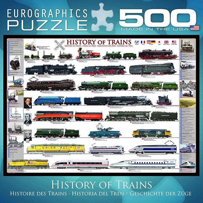 EuroGraphics History of Trains Puzzle, 500-Piece