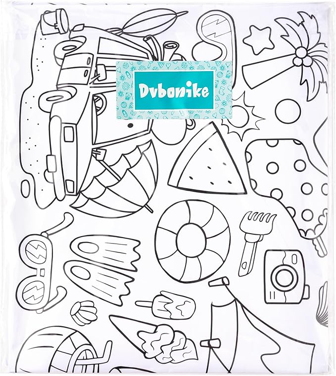 Jumbo End of the School Year Coloring Poster - School’s Out for the Summer DIY Drawing Color-in Paper Blank Art Banner 55.1 x 23.6 Inch Decor, Home Classroom Activity for Kids Party Supplies