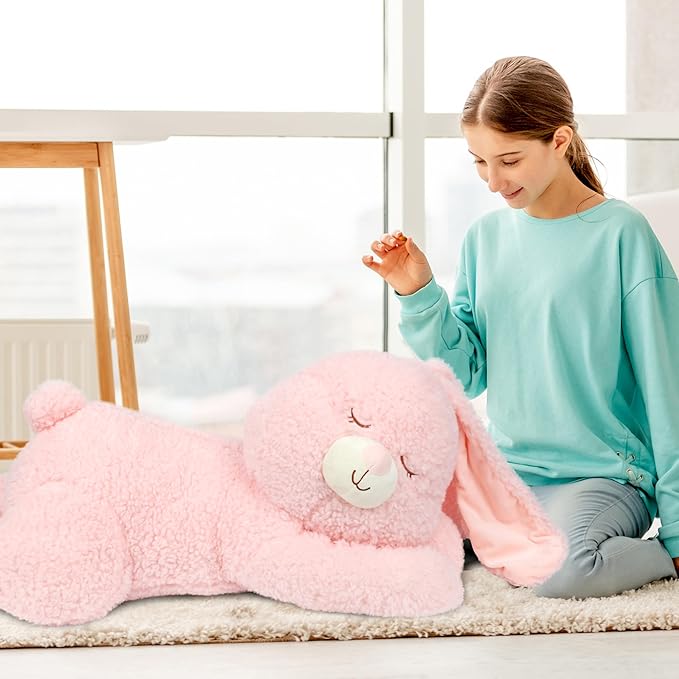Large 31.5" Bunny Stuffed Animal, Giant Easter Plush Bunny, Jumbo Soft Rabbit Toy Birthday Party Gifts for Kids Girls Boys