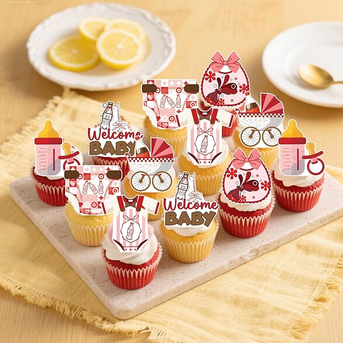 37Pcs She‘s Ready to Pop Cupcake Toppers,She's Ready to Pop Baby Shower Party Supplies for Pop Baby Shower Themed Cupcake Soda Bottle to Pop Baby Shower Kids Birthday Party Cake Decorations Supplies