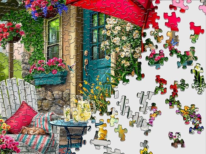 Springbok Sweet Summertime 500 Piece Jigsaw Puzzle for Adults - Poster Now Included - Colorful Flower Puzzle - Unique Cut Pieces - Made in USA