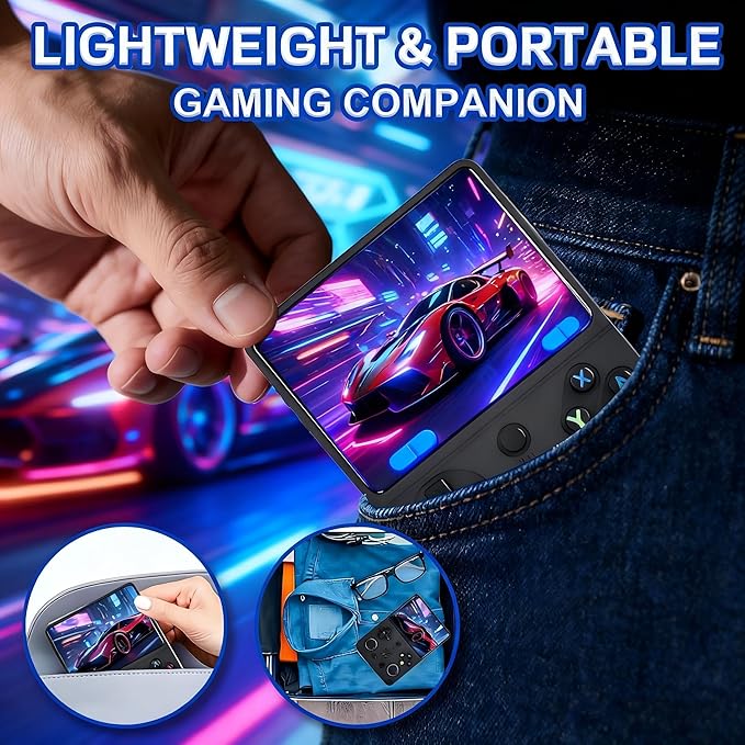 RG36PRO Handheld Game Console - 3.5-Inch Screen, Support 30000+Classic Games, 64G TF Card, Open Source System, 3000mAh Battery, Portable Console for Travel, Gift for Adult or Partner-Black