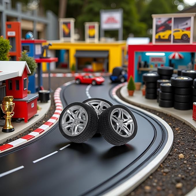 4Pcs Black Toy Car Wheel Tires,48mm Simulation Rubber Wheel Tire Wheel Toy Model DIY RC Spare Parts Easy Installation Small in Size,Remote and App Controlled Vehicles and Parts,Wheels and Tires