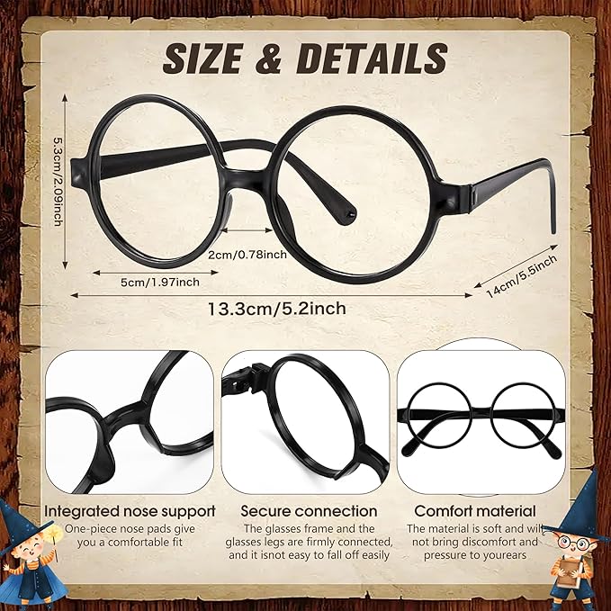92pcs Wizard Party Favors for Kids Girls with Glasses Frames, Wand Pencils, Stickers, Tattoos, Keychains & Gift Bags – Birthday Goodie Bag Fillers, Classroom Rewards & Party Supplies