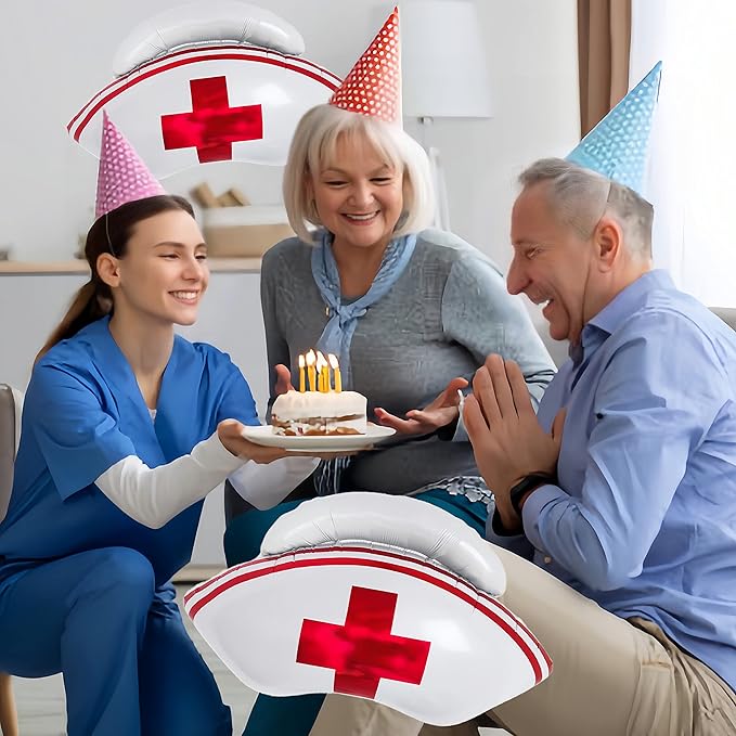 Nurse Cap Balloons 3 PCS/Nurse Party Decorations/Nurse Graduation Decorations/Nursing Graduation Party Supplies/Nursing School Graduation Party Decorations/Nurse Balloons