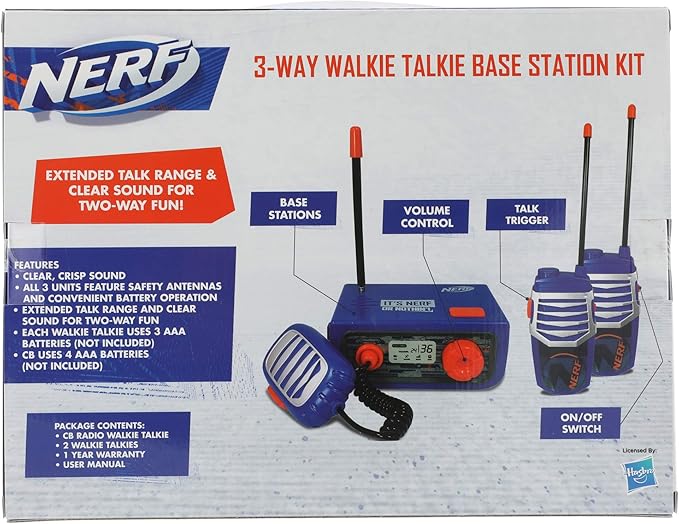 Walkie Talkies Set, 3 Piece Walkie Talkie Base Station Kit for Kids and Adults, Long Rang Three Way Radio with Volume Control, Rugged Outside Toys for Children Boys and Girls