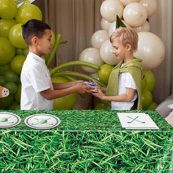 Golf Party Plates Napkins Tablecloth- 41PCS Golf Party Supplies Golf Party Tableware Set Golf Theme Paper Plates Napkins and Tablecover Disposable Golf Plates Golf Birthday Party Decorations Supplies