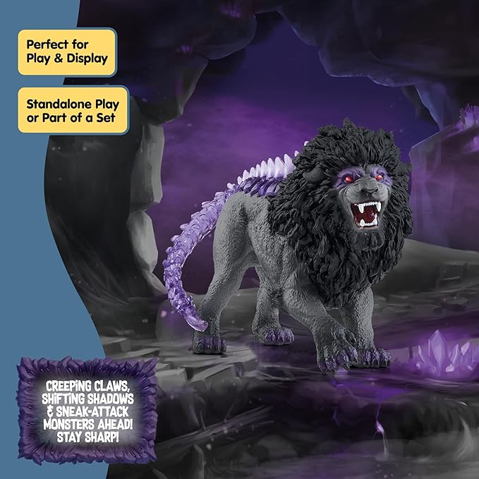 Schleich Eldrador Creatures - Mythical Shadow Lion Action Figure - Highly Detailed and Realistic Figurine Toy with Transparent Tail for Boys and Girls - Kids Ages 7+